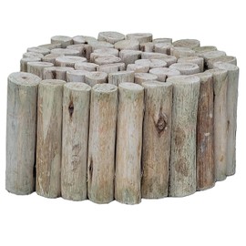 FOREVER BAMBOO Natural Eucalyptus Wood Solid Log for Landscaping Edging Lawn Garden Fence Borders 72 in L x 6 in H x 1.25 in D