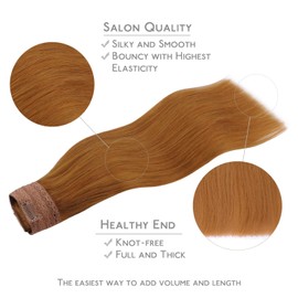 WENNALIFE Secret Hair Extensions Real Hair 40 cm 16 Inches 95 g Auburn Ginger Flip in Extension Real Hair Extensions Real Hair Extensions with Wire Remy Invisible Hair Extensions