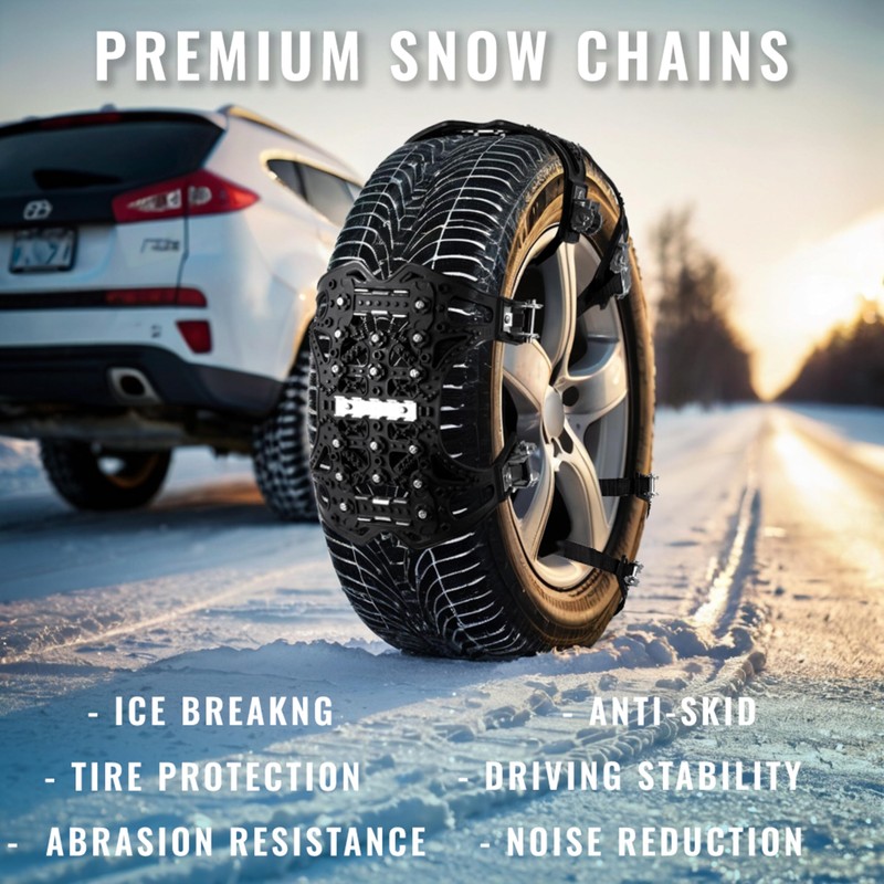 VaygWay Car Snow Tire Anti-Slip Chains - All Season Black