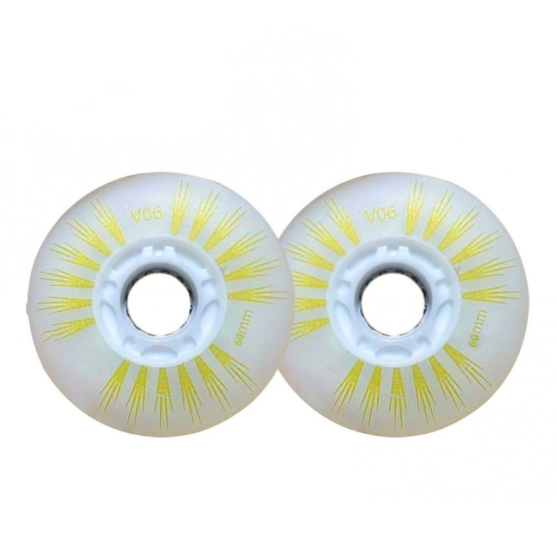 CENPEK 4 Pcs 60mm Yellow LED Inline Skater Wheels Durable