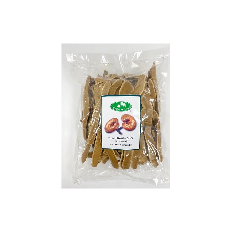 Mushroom House Dried Reishi for herbal tea, 16 Ounces