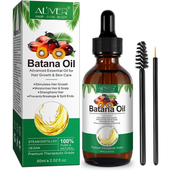 Batana Oil for Hair 60 ml, Batana Oil Organic for Hair Growth, Hair Oil for Hydration and Repair of Dry, Damaged Hair, Care Oil for Face and Body