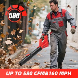 Leaf Blower Cordless, Electric Brushless Leaf Blower with 2 * 4.0Ah Battery Powered, Blowers for Lawn Care, Blower with Extension Nozzle, Battery Powered Blowers Leaf Cordless