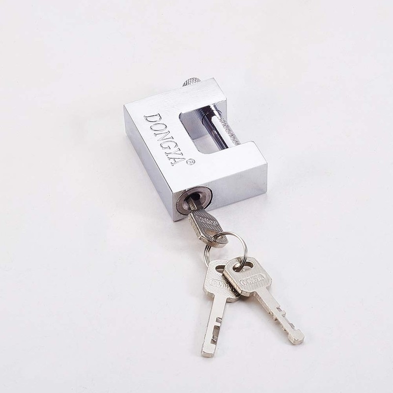 MroMax 1Pc Keyed Different Padlock, 60mm Wide Iron Padlock with