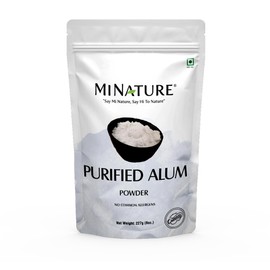 Mi Nature Alum Powder Potassium (Fitkari/Phitkari) -100% Natural Skincare for Acne, Odor Control & Water Purification Face Mask for |Pore Refining 227g |Face Pack Powder |Cruelty-Free