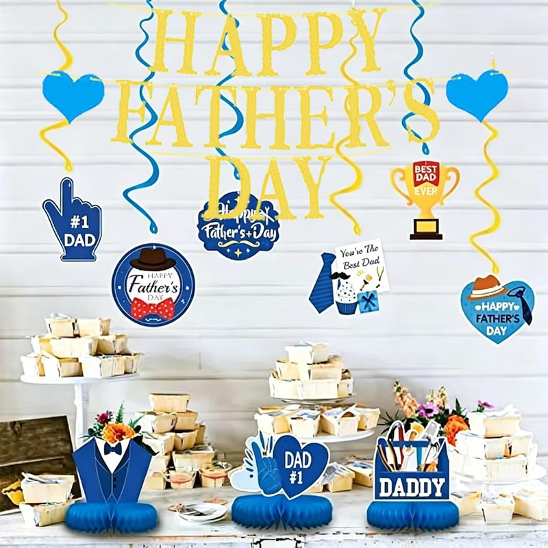 Happy Fathers Day Banner Gold Fathers Day Banner for Fathers