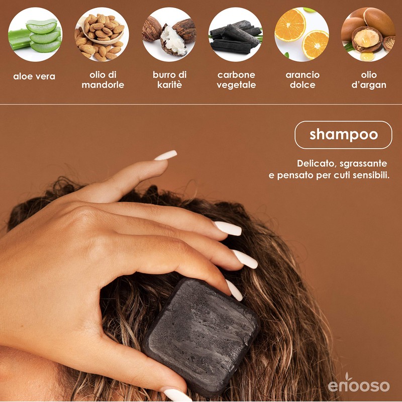 Enooso Solid Shampoo Bar Organic and Natural - 100% Handmade