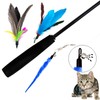 Cat Feather Toy Replacement Cat Toy Wand Refills, 10 Pieces