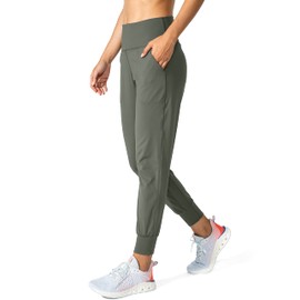 G Gradual Women's Joggers High Waisted Yoga Pants with Pockets Loose Leggings for Women Workout, Athletic, Lounge (Grey Sage, Small)