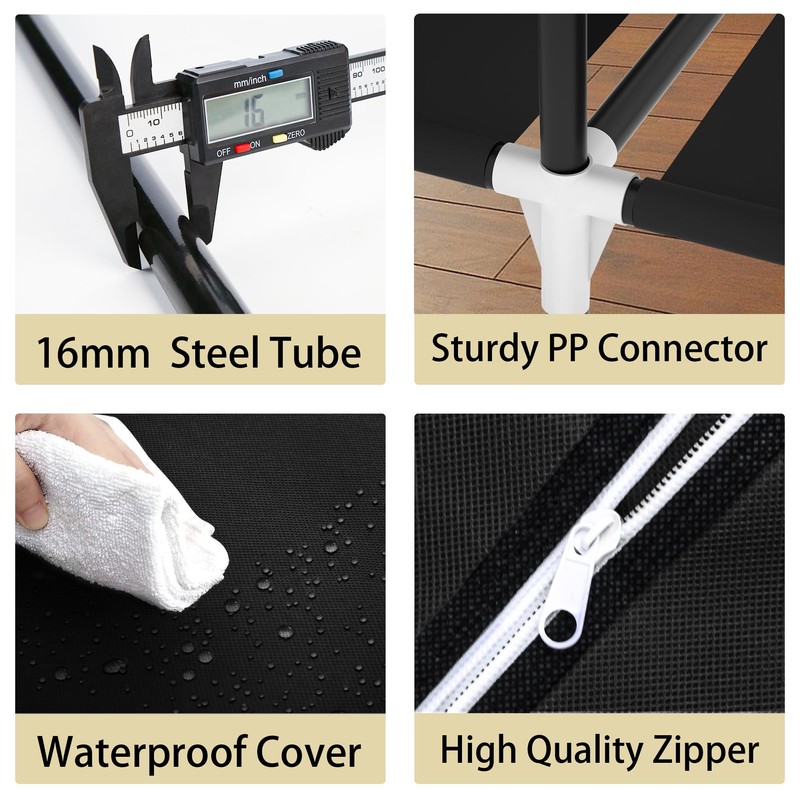 LOKEME Portable Closet, Portable Closets for Hanging Clothes with 3