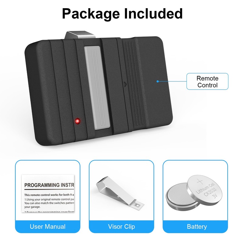 Compatible with Genie 9/12 Dip Switch Garage Door Opener Remote,