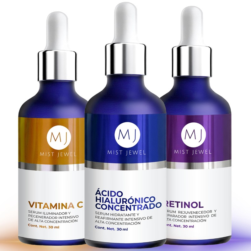 Mist Jewel Kit 3 Serum Facial: Vitamina C, Retinol y