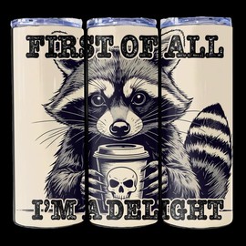 Waterbottletumbler 20 oz Reusable Portable Water Bottle with Lid Washable Cup Mug Ideal for Everyday Use Drinkware Featuring Raccoon Design Non-BPA Free - Bottled:_47