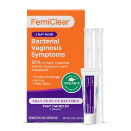 FemiClear BV Symptoms - Vaginal Ointment for Fishy Odor, Excess Discharge, Itching & Discomfort Due to Bacterial Vaginosis, All-Natural and Organic Ingredients, 2-Day Dose