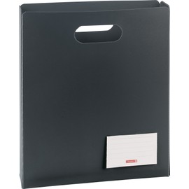 Brunnen Fact 104163580 Notebook Box Polypropylene 25 x 31 x 5 cm, Translucent Polypropylene for A4 Exercise Books and Flat File, Open Top, Black/Onyx