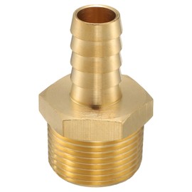sourcing map 4pcs Brass Barbed Fitting 3/4" NPT Male to 1/2" Hose ID for Home Brew Pipe Fitting Direct Thread Tower Connector Durable Construction