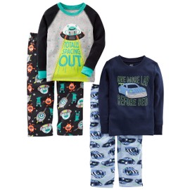 Simple Joys by Carter's Baby Boys' Toddler 4-Piece Pajama Set, Racer Cars/Space, 2T