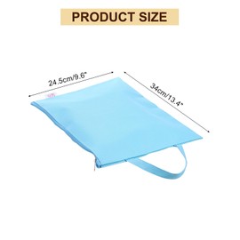 sourcing map 4 Pcs Zipper File Bags, 9.6" x 13.4" Waterproof Oxford Fabric A4 Zipper Document Bag Storage Organizer Pouch with Handle for Organizing, Light Blue