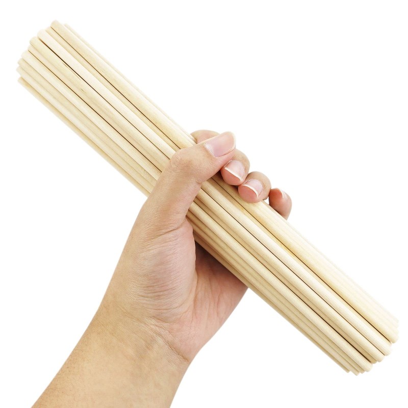 SZCXDKJ 50 Pack Unfinished Natural Wood Dowel Rods Hardwood Sticks