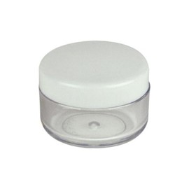 Plastic 3 ML Sample Empty Container Jars Round Pot White Screw Cap Lid Small Tiny 3g Bottle for Cosmetic Make Up Eye Shadow Nails Powder Gems Beads Jewelry (50pcs)