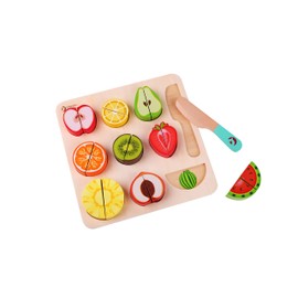 Classic World Cutting Fruit Puzzle Molding Puzzle 1 Year Old Fruit Toy Wooden Educational Toy Pretend Play (CL5012)