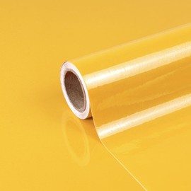 Laceskyso Yellow Contact Paper 15.7"x78" Glossy Yellow Peel and Stick Wallpaper for Kitchen Countertop/Cabinet Self Adhesive Waterproof Wall Paper Removable Decorative Vinyl