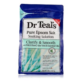 Dr Teals Pure Epsom Sal, Aclarar Y Suavizar Con Hamamelis Y