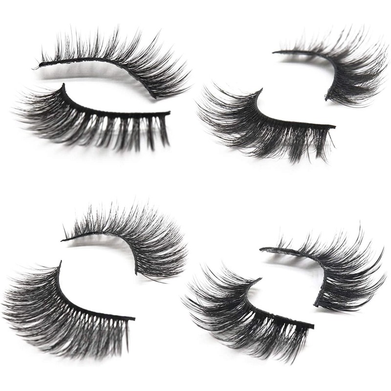 HANSPY False Eyelashes, Fluffy Crossed Faux Mink Eyelashes, 4 Styles,