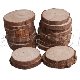 20 x Natural Wood Rounds for DIY Hand Drawn Gift Labels Handwritten Labels