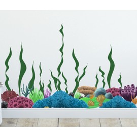 Coral Reef Wall Decals Underwater Ocean Kids Wall Decor Stickers, Under The Sea Girls Boys Toddler Teen Bedroom, Baby Nursery, Bathrooms, Living Room, Playroom (Coral Reef)