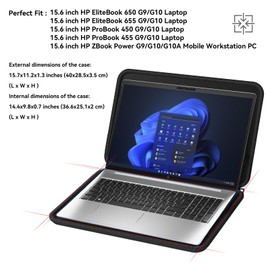 Smatree Hard EVA Protective Sleeve Case Compatible for 15.6 inch HP EliteBook 650/655, ProBook 450/455, ZBook Power G9/G10/G10A Laptop (A1600)