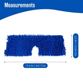 Houseables Dust Mop Replacement Head, Floor Mop Pads, Reusable Microfiber Flip Pads, Refill, Dust Head Replacement, Covers Washable, Refills, Flat, Dry, Wet, Rectangular, Double Sided, 18 Inch, 3 PK