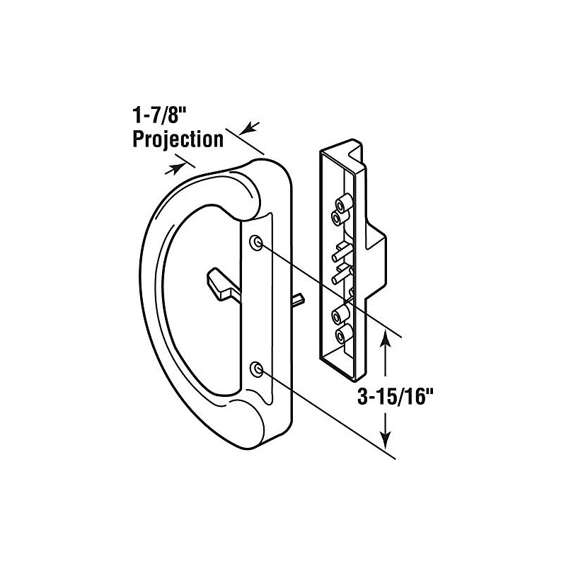 Prime-Line C 1343 Mortise Style Sliding Patio Door Handle Set
