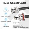 sourcing map 2PCS RG58 Coaxial Cable 5ft/1.5 M, BNC Male