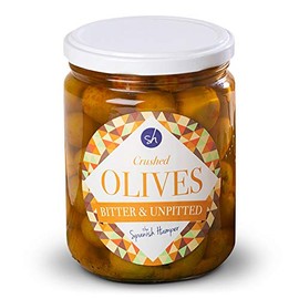 Crushed Verdial Olives | Slightly Bitter and Unpitted | Gently Spicy and Garlic | 665g.