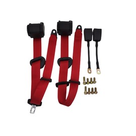 2PCS Universal Retractable Adjustable Golf Cart Belts for Go Kart UTV, Minivan, RV, Truck RED