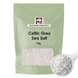 Celtic Coarse Sea Salt 1kg - Hand Harvested Light Grey Celtic Salt Crystals from France by Manor Springs