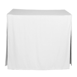 Tablevogue Machine Washable Polyester Solid Fitted Stain Resistant Table Cover Square Tablecloths for Events Wedding Special Occasions Table Cloth 34-inch, White