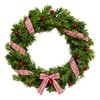 Meseey Red and White Diagonal Stripes Wired Ribbon 2.5 Inch