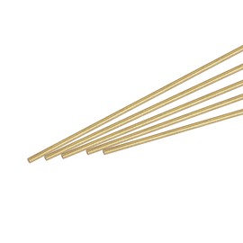 sourcing map Brass Rod,Brass Solid Round Rod 1mm Diameter 200mm Length Lathe Bar Stock for RC Model DIY Craft Pack of 20