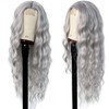 PORSMEER Long White Silver Wavy Wig for Women 26 Inch