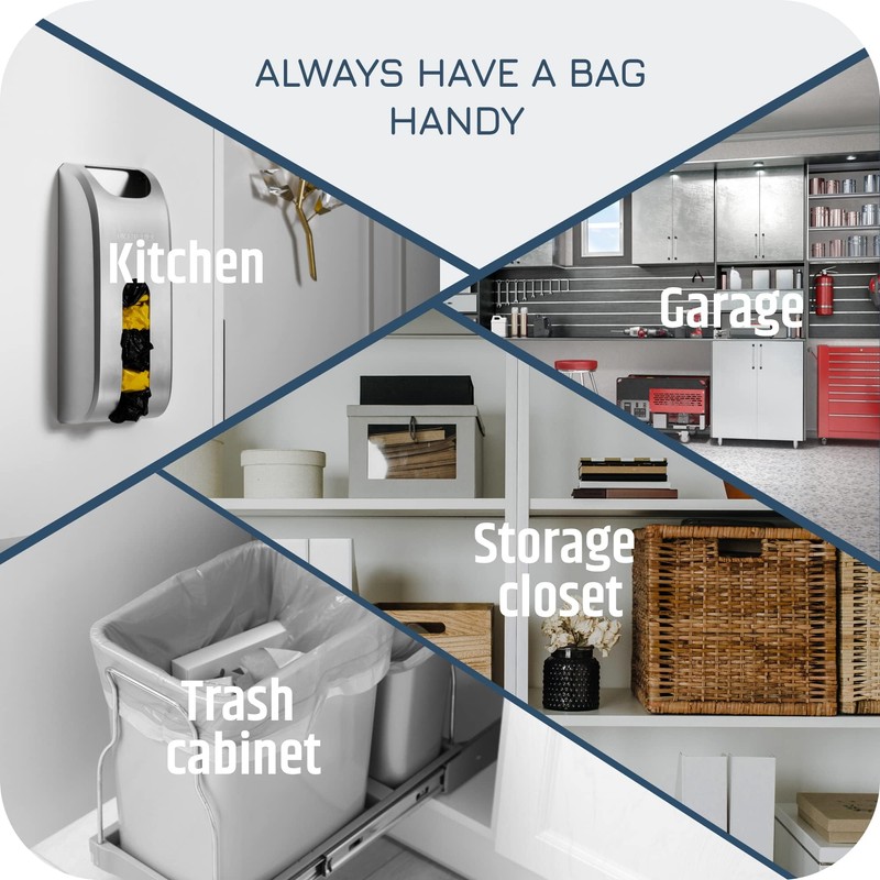 Manterio Plastic Bag Holder | Durable Plastic Wall Mount Kitchen