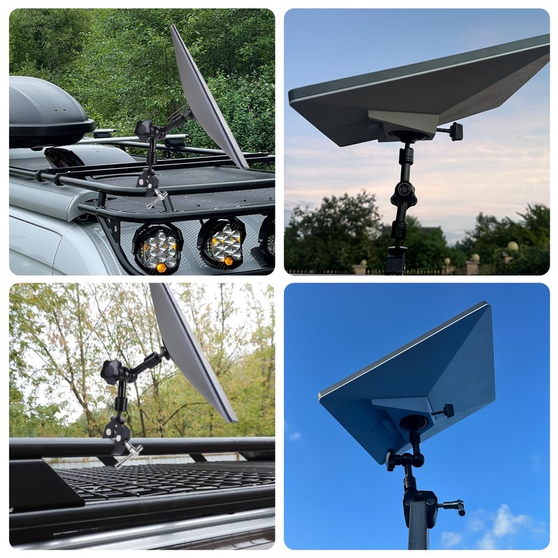 AntenaFix Starlink Mini Mount for Rv Ladder, Roof Rack,Universally Adjustable