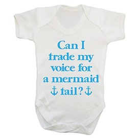 Can I Trade My Voice for a Mermaid Tail? Baby Vest Bodysuit Babygrow Boys Girls Unisex White