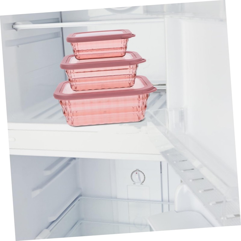 CHILDWEET Versatile Kitchen Storage Box Crisper Lunch Box 3pcs Airtight