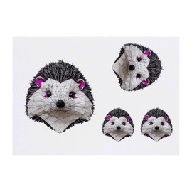 Azeeda 4 x 'Low Poly Igel' Temporäre Tattoos - Wasserfest, Hautfreundlich & Ungiftig · Transfers in Verschiedenen Größen (TO00071982)