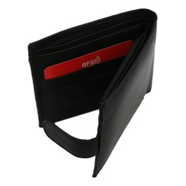 Mosquito Plane Black Or Brown Leather Mens Wallet RFID Protection 676