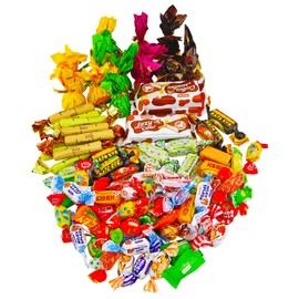 Sweet Candy Mix Gift Bag - Ukrainian Candy Mix - Assortment Chocolate and Caramel Party Candy Mix of Roshen Confectionery – Variety of Ukrainian Candy by the Pound (900g / 2 lbs)