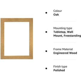 Picture Frame A2 A3 A4 A5 Size Home Decoration Photo Frames – Freestanding & Wall Mountable Table Top -Certificate Document Frames White Black Silver Oak (A4 Oak)