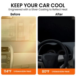 Windshield Sun Shade for Toyo-ta Sienna 2021-2025, Full Coverage, 240T Reflective Fabric, Double-Layer Design - Blocks 99% UV Rays, Keeps Car Cool, Easy to Install and Store